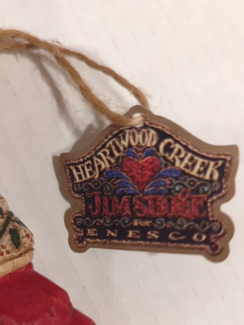 VTG 2003 Jim Shore Heartwood Creek Red Flower Mitten Ornament Enesco 113470